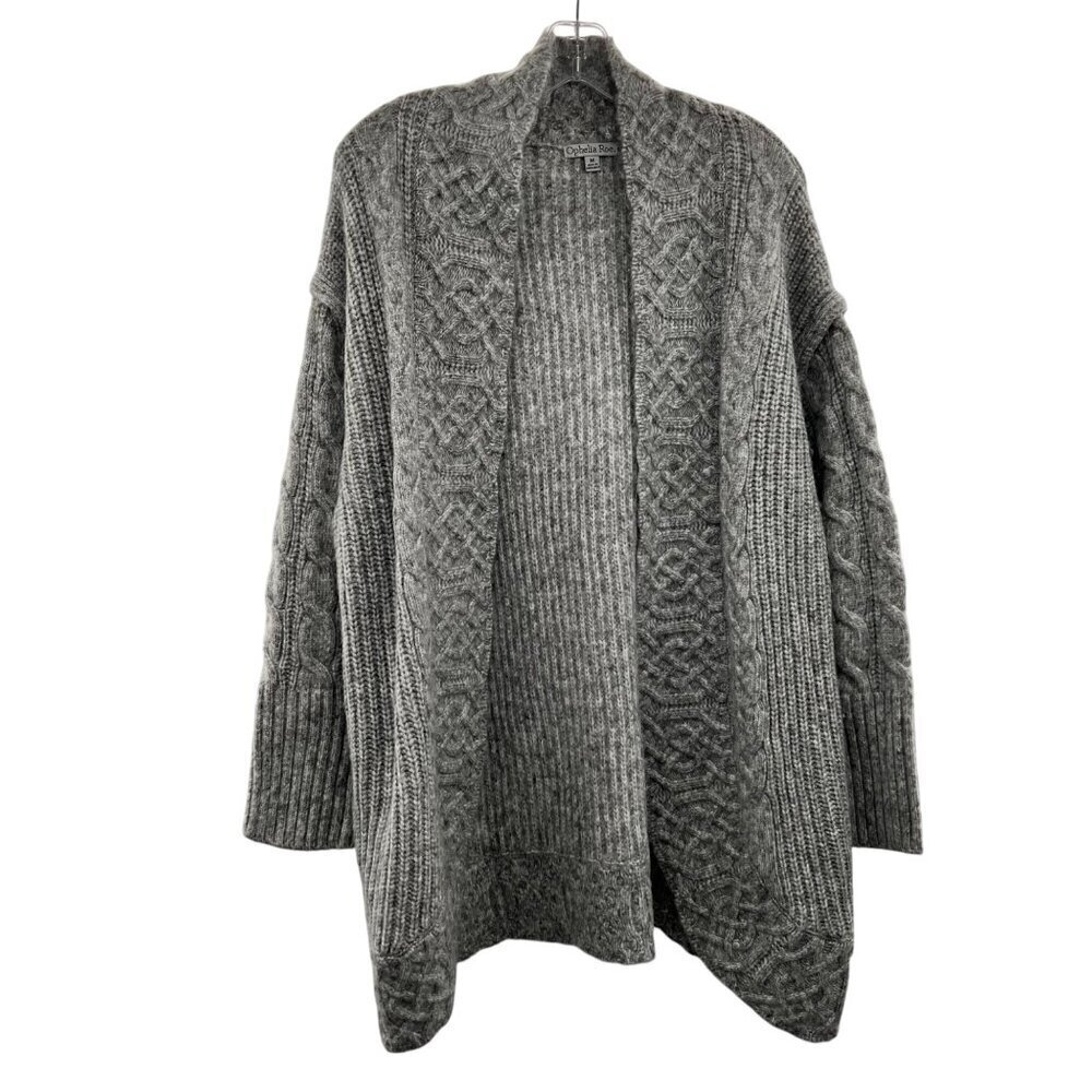Ophelia Roe Women's Knit Cardigan Open Front Gray Size Medium New